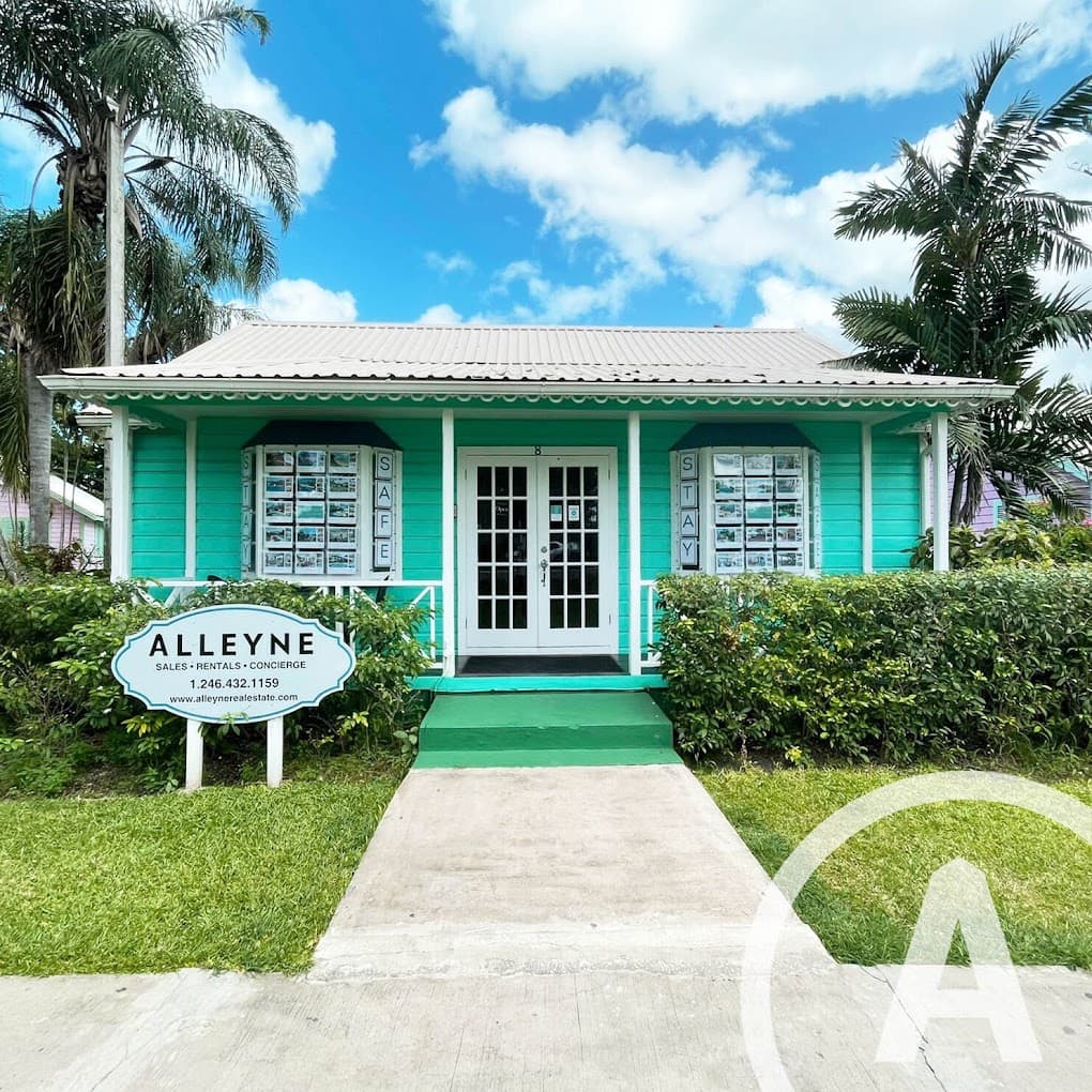 The Alleyne Real Estate office and yard sign, Barbados